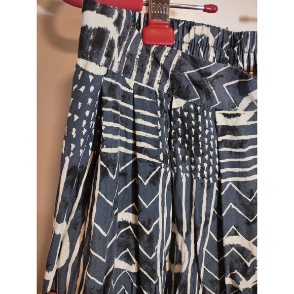 Studio C Women's Vintage M/L Skirt Cotton Blue Gray White Geometric Pattern - Picture 2 of 7